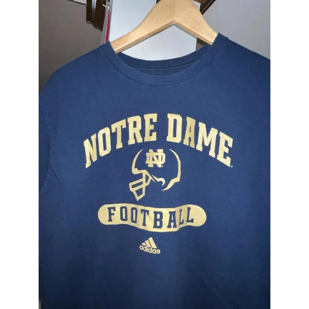 Adidas Notre‎ Dame Football T-Shirt Men's Large Sporty Fancore